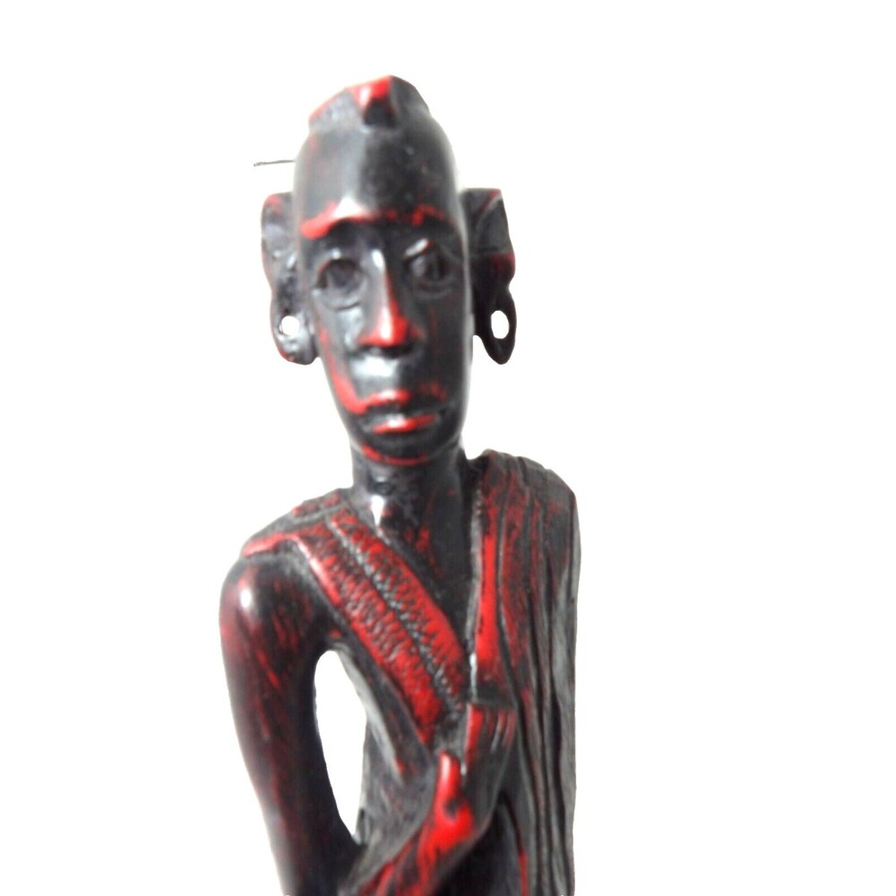 African Hand Woodcarved Idol Statue Wood Tribal Sculpture Bust Exotic Janus ?